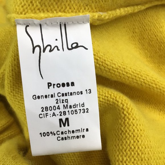 SYBILLA YELLOW LONG SLEEVED CASHMERE KNIT TURTLENECK SWEATER - Picture 6 of 6